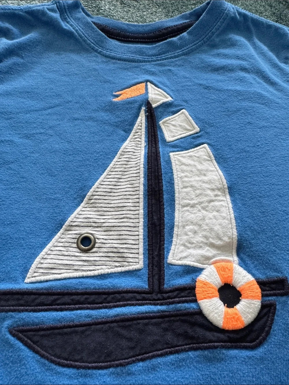 Gymboree Blue Short Sleeve Tee with Sailboat Applique